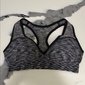 PINK Victoria's Secret Black and Gray Sports Bra with Padding